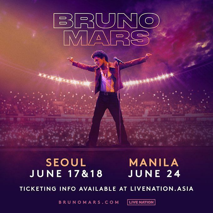 Bruno Mars Philippines and South Korea Concert 2023 Tickets, price