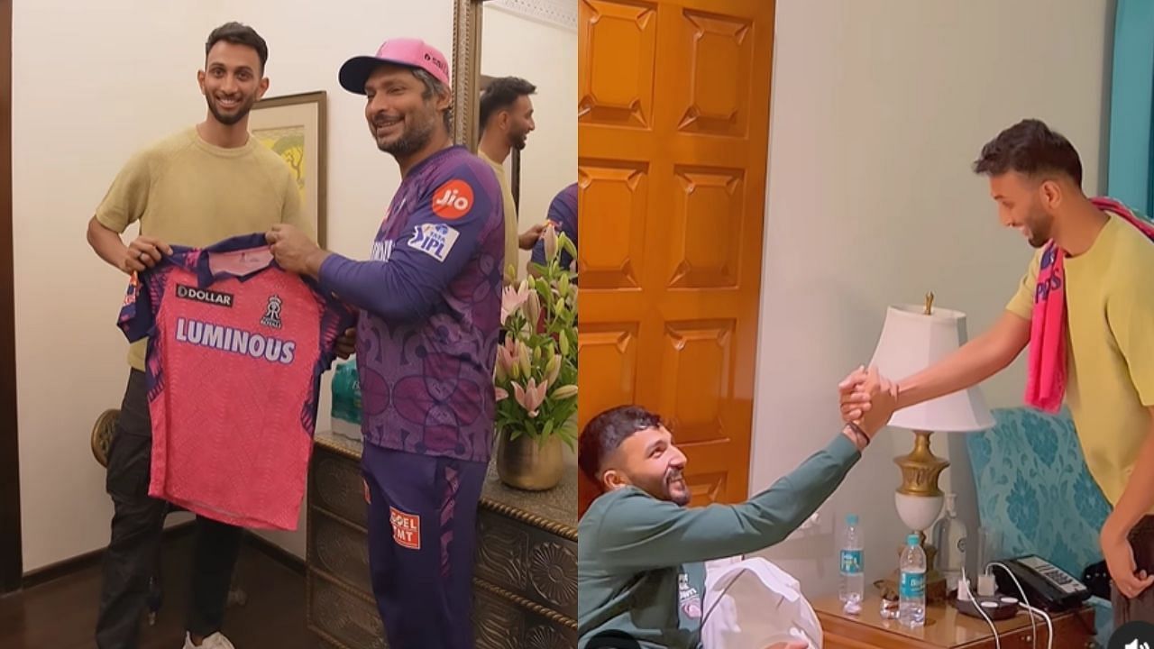 राजस्थान टीम को सपोर्ट करने जयपुर पहुंचे प्रसिद्ध कृष्णा (PC: RR Instagram)