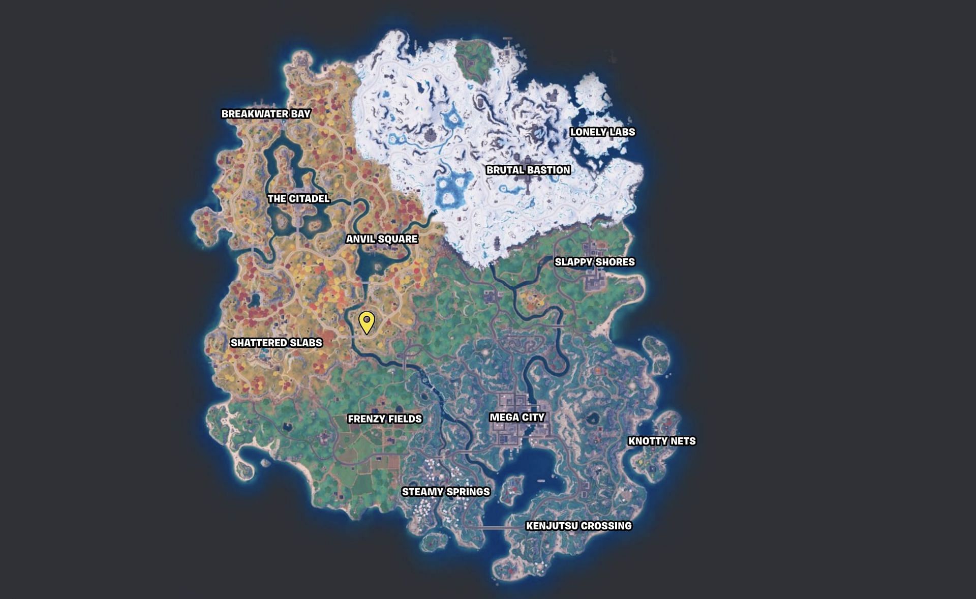 Land here to open a new chest (Image via Fortnite.GG)