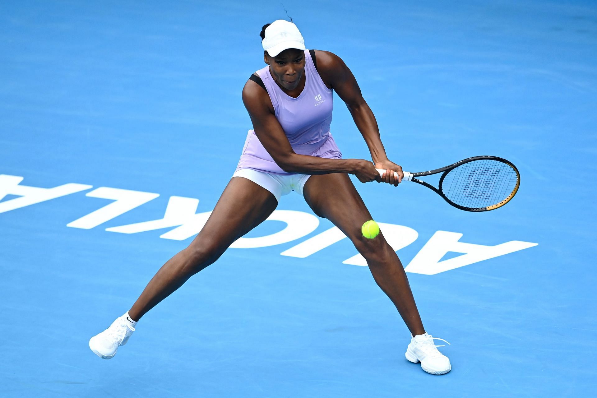 Venus Williams in action at the 2023 ASB Women&#039;s Classic.