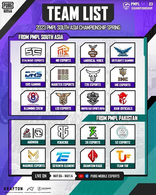 Pmpl South Asia Championship 2023 Spring Teams Schedule And More 8706