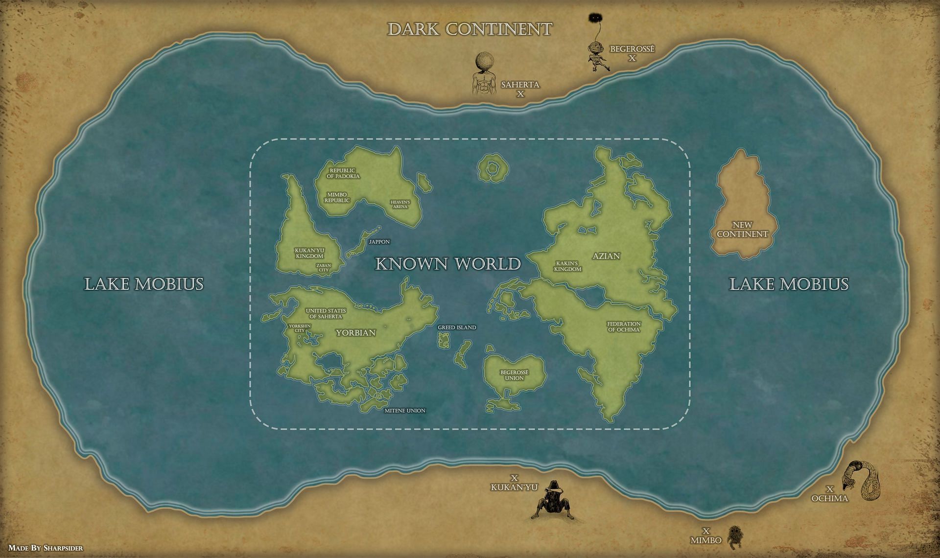 A map of Lake Mobius in 'Hunter x Hunter' (Image via deviantart/Sharpsider)