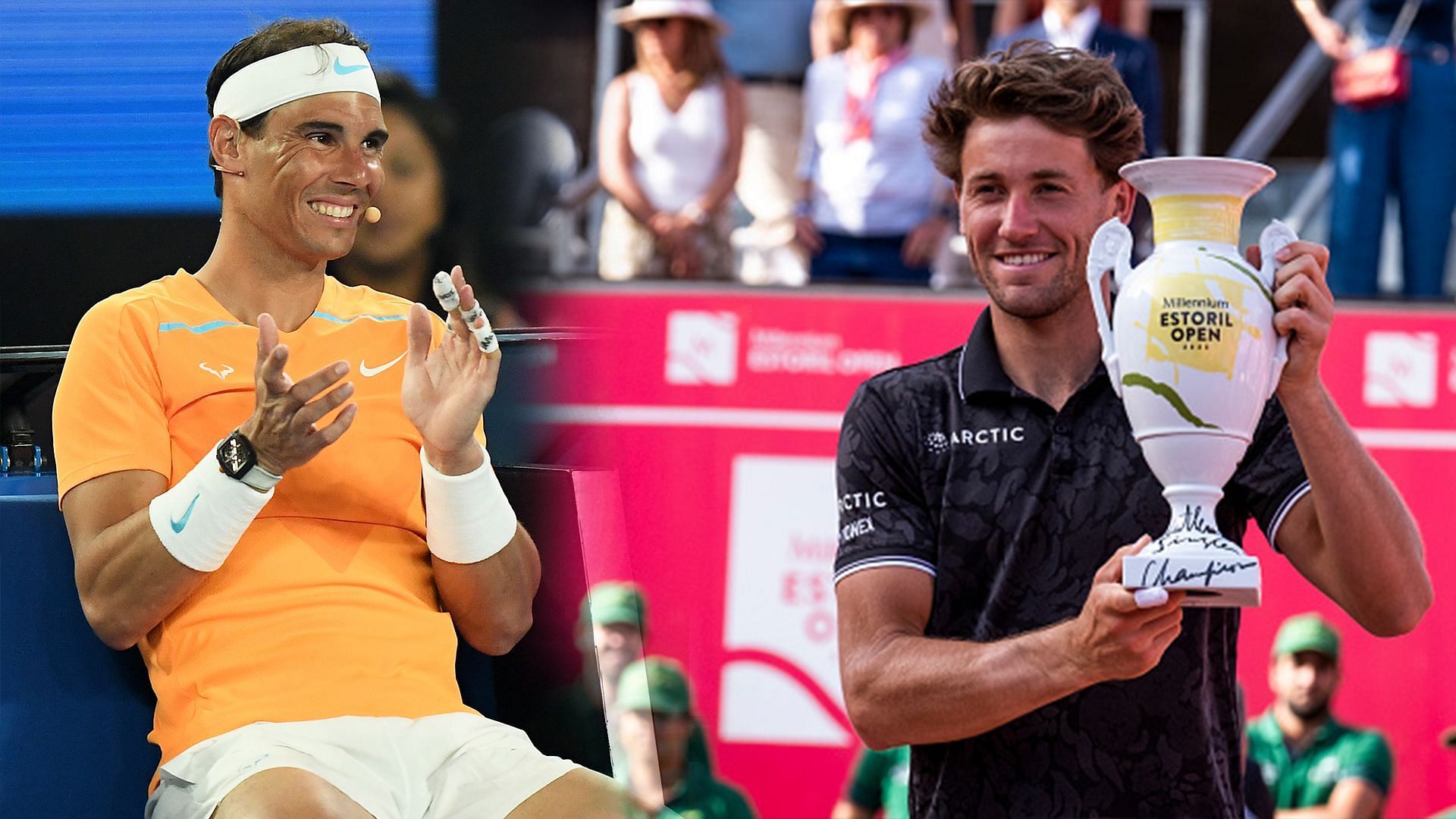 Rafael Nadal congratulates Casper Ruud on Estoril Open triumph