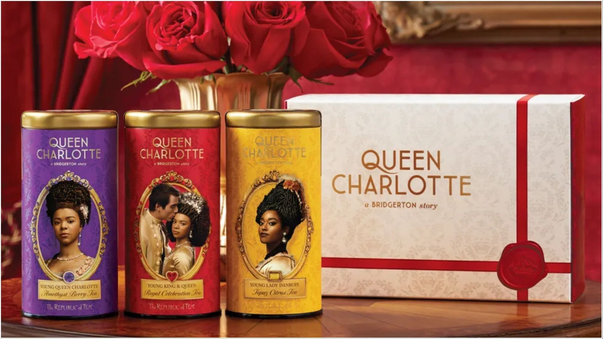 The Republic of Tea x Bridgerton Queen Charlotte tea range where to