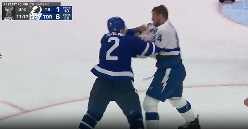 WATCH: Toronto Maple Leafs and Tampa Bay Lightning game descends into chaos  in third period with two nasty brawls