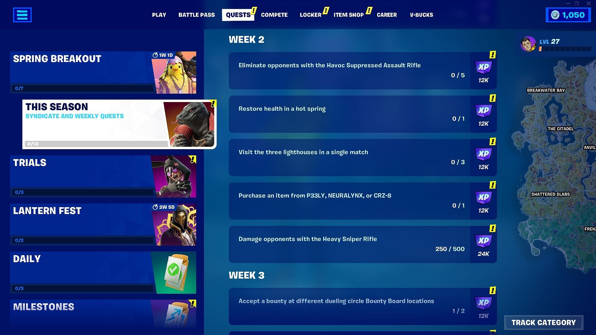 Don't wait too long to complete them all (Image via Epic Games/Fortnite)