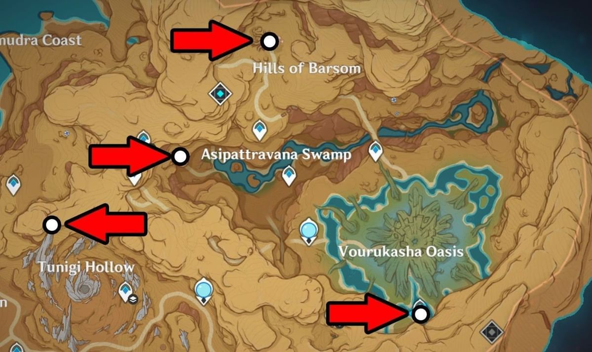 Genshin Impact Search for the Lost Monument Fragments guide All 4