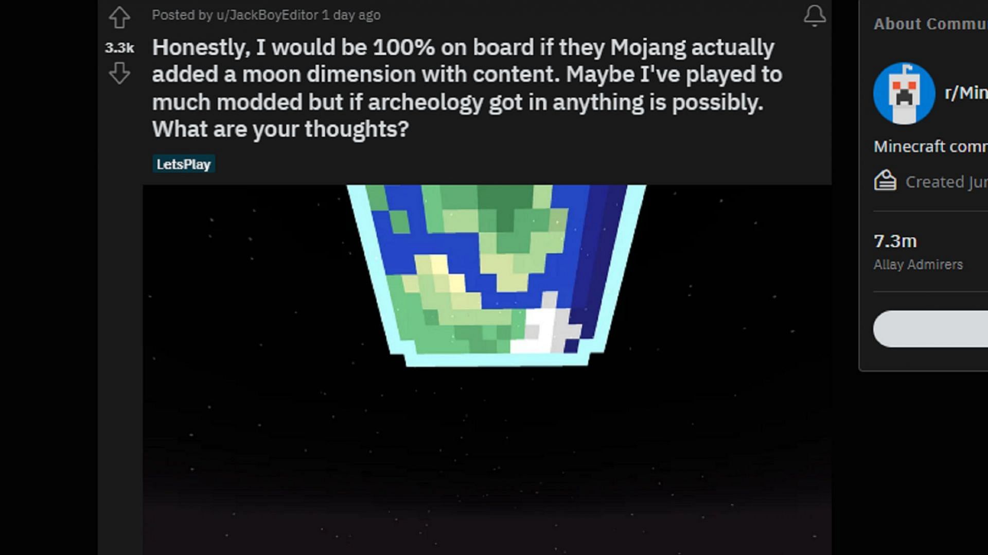 Minecraft players share their opinion on Moon dimension in April Fools