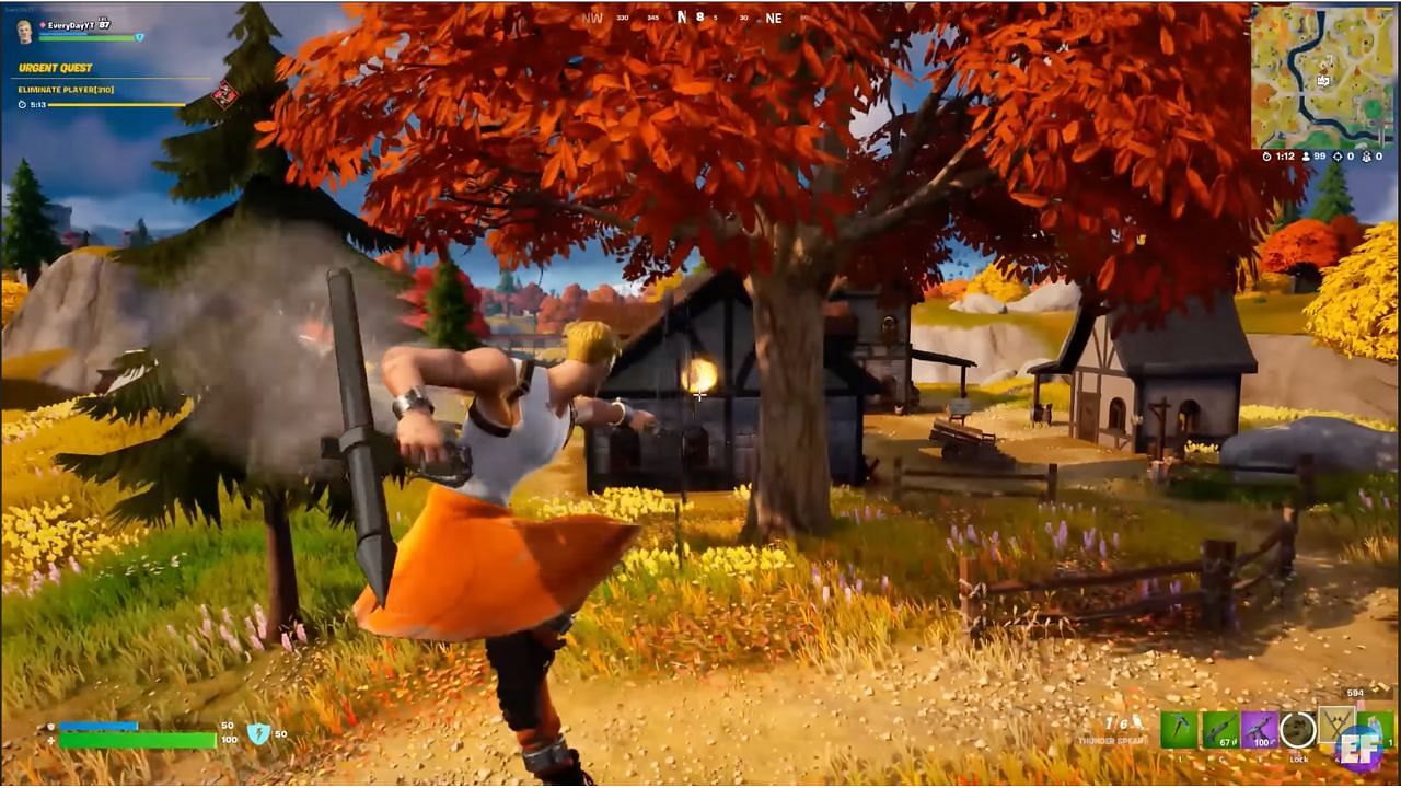Shoot the Thunder Spear at an opponent (Image via EveryDay FN on YouTube)