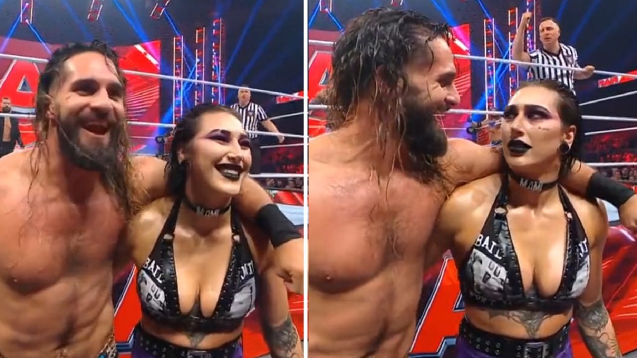 Rhea Ripley's four-word reaction to Seth Rollins putting his arm around her shoulder on WWE RAW Rhea Ripley's four-word reaction to Seth Rollins putting his arm around her shoulder on WWE RAW