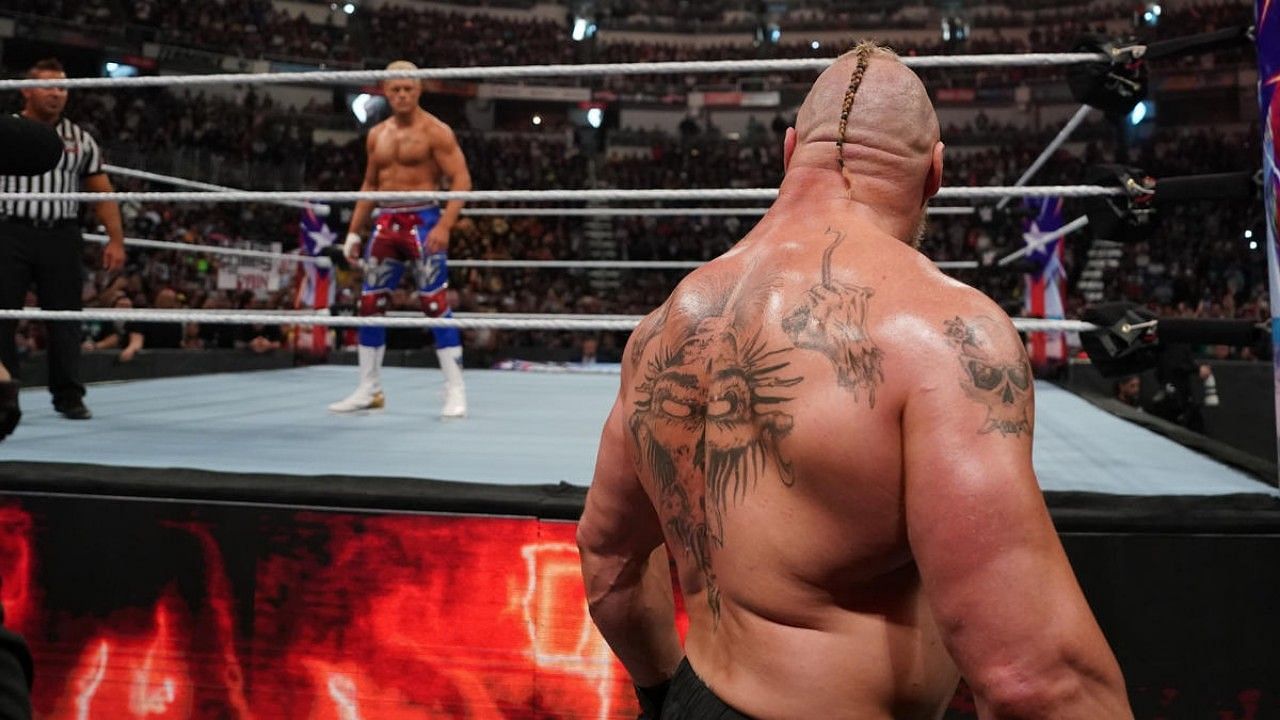 WWE सुपरस्टार्स कोडी रोड्स और ब्रॉक लैसनर 