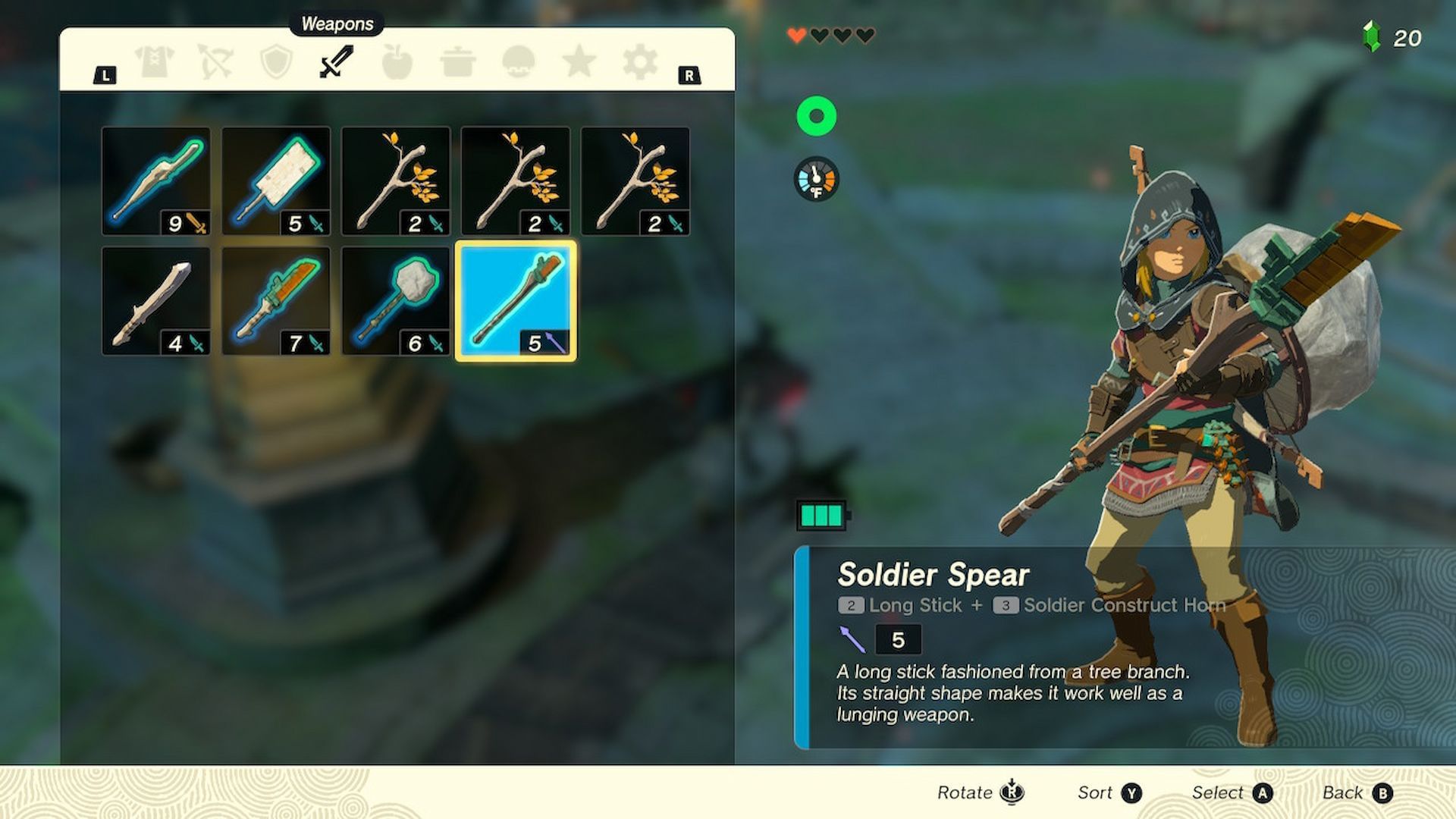 weapon All earlygame weapons in The Legend of Zelda Tears of the Kingdom