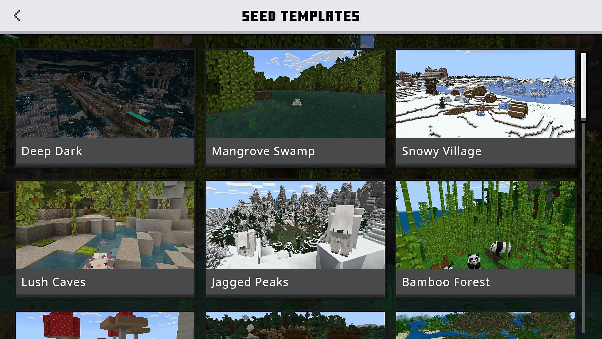 How to use Seed Template feature in Minecraft Bedrock Edition