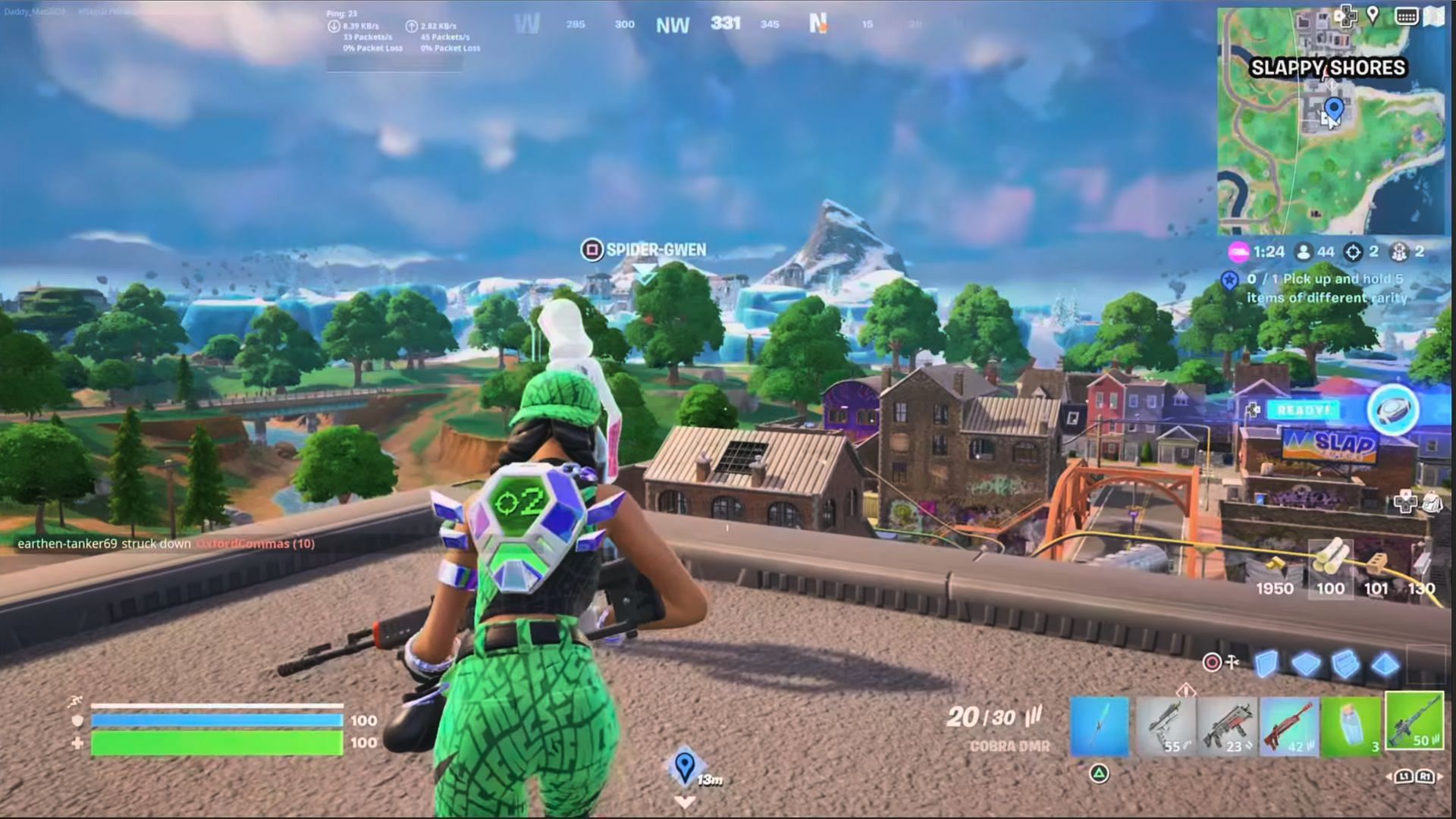تفاعل مع Spider-Gwen عندما تجدها في Fortnite (الصورة عبر Gamer Dad على YouTube)