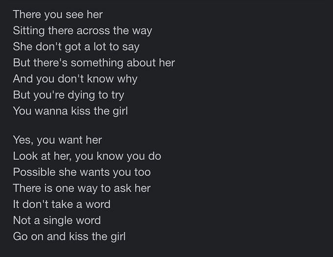 What's the updated Kiss the Girl lyrics? The Little Mermaid backlash