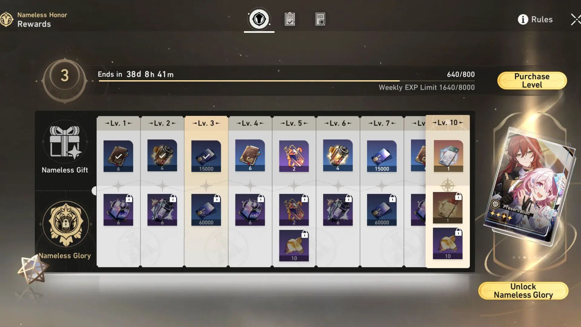 Nameless Honor All Honkai Star Rail Nameless Honor Battle Pass rewards