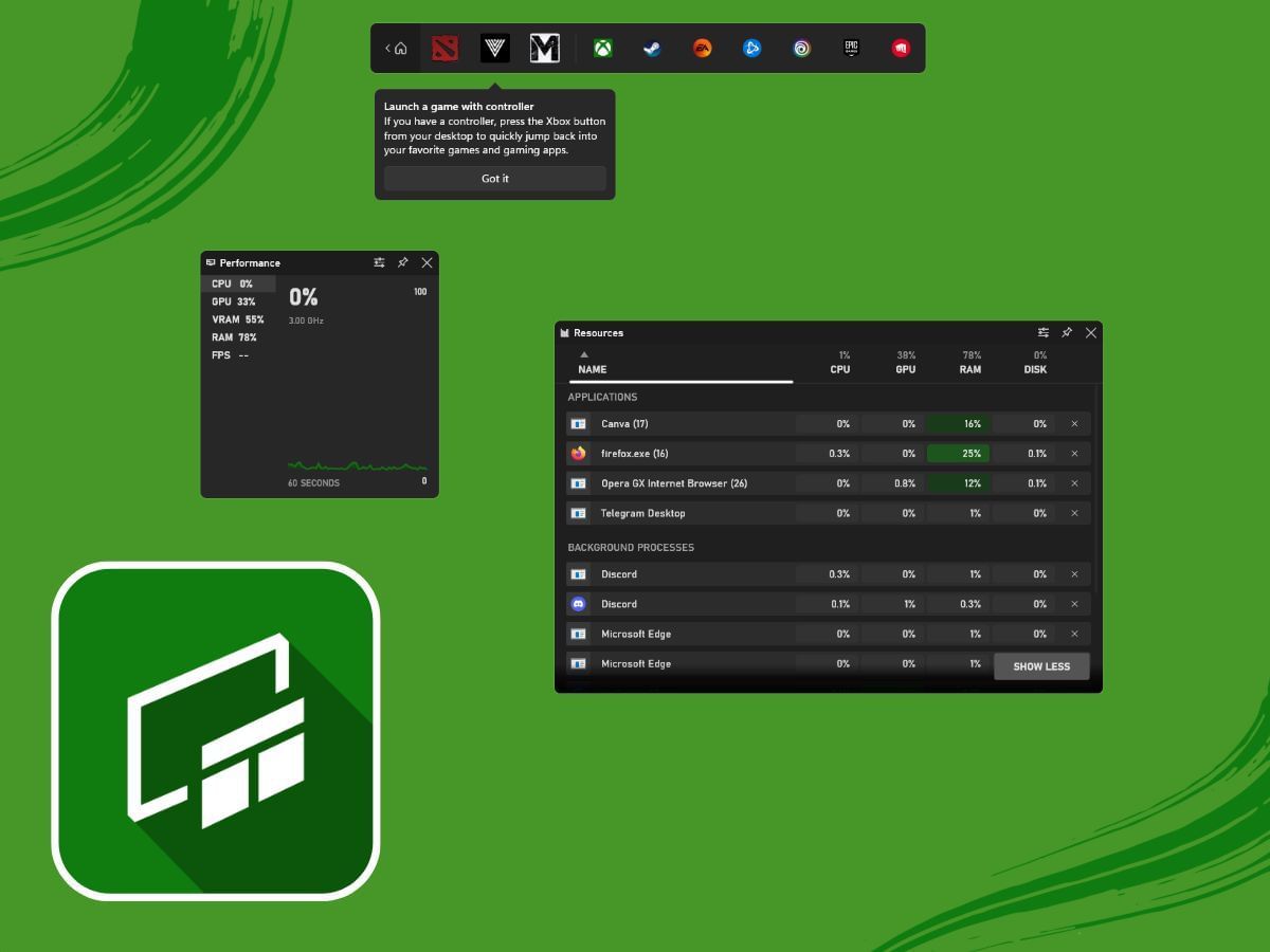 How to open the Xbox Game Bar