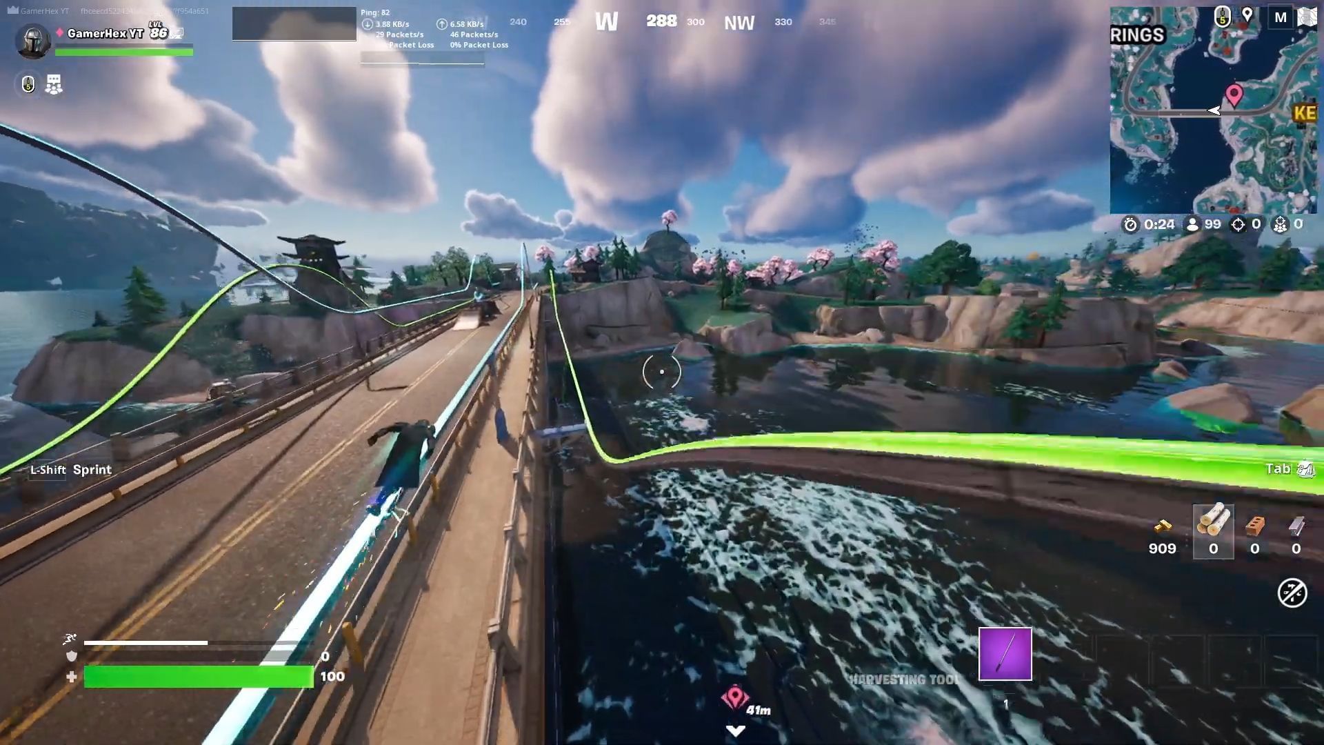 How to sprint on Grind Rails in Fortnite