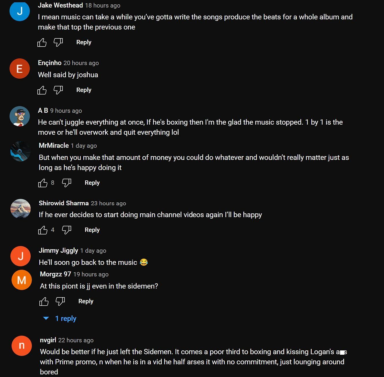 Fans commenting on JJ juggling several things at once (Image via ZerkaaShorts YouTube)