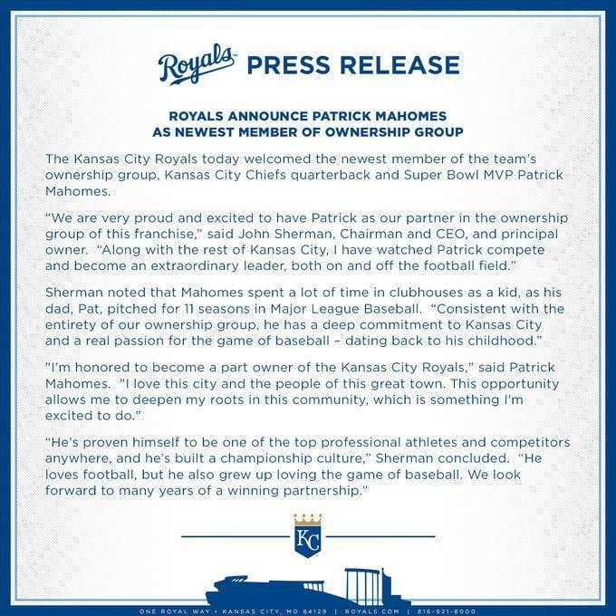 Does Patrick Mahomes own the Kansas City Royals? All you need to know