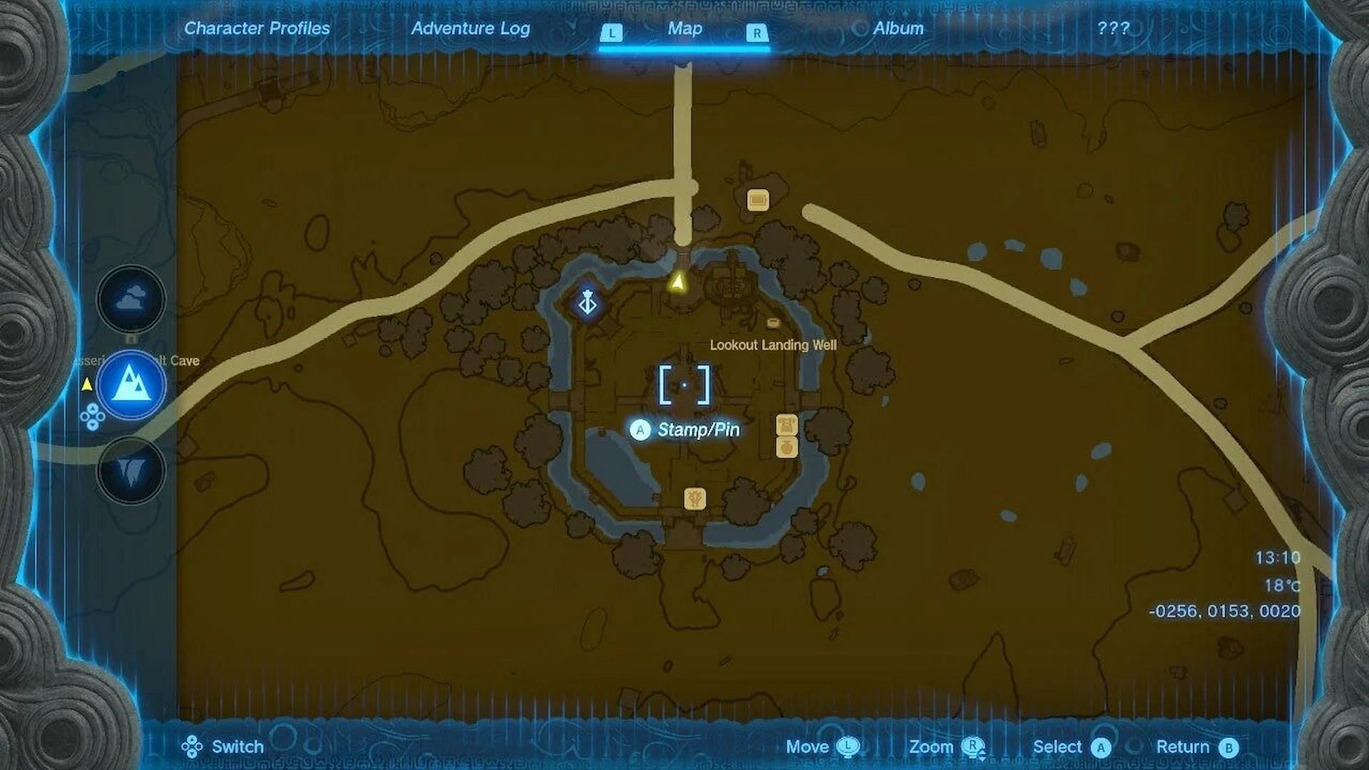 This is the location of the Lookout Landing (Image via The Legend of Zelda Tears of the Kingdom)