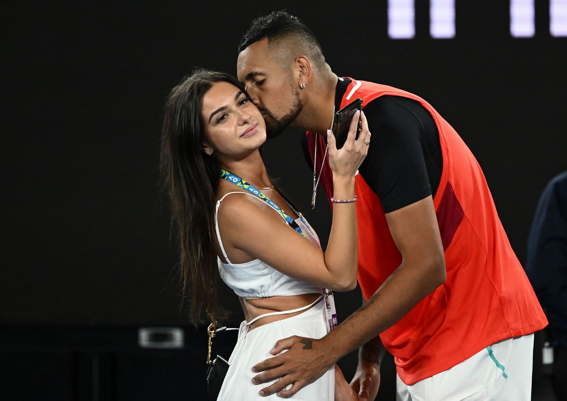 Nick Kyrgios' girlfriend Costeen Hatzi jokes about couple's photo fail during Lakers game