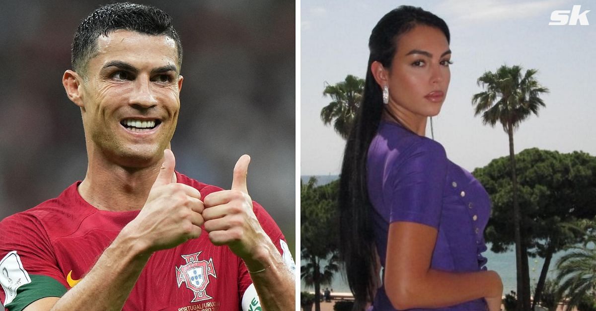 Cristiano Ronaldo réagit alors que Georgina Rodriguez a l’air chic dans une mini robe violette après avoir atterri en France pour le Festival de Cannes