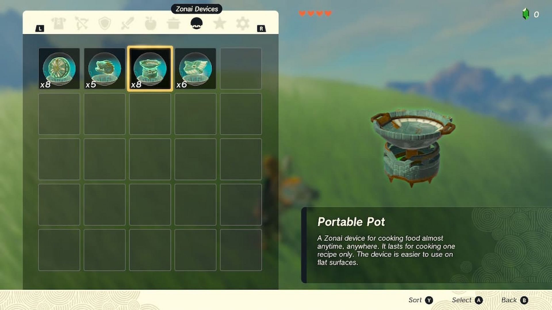 How to make a portable cooking pot and cook anywhere in The Legend of