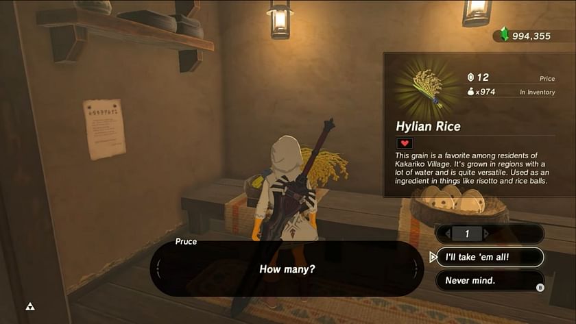 Where to find Hylian Rice in Zelda Tears of the  Kingdom