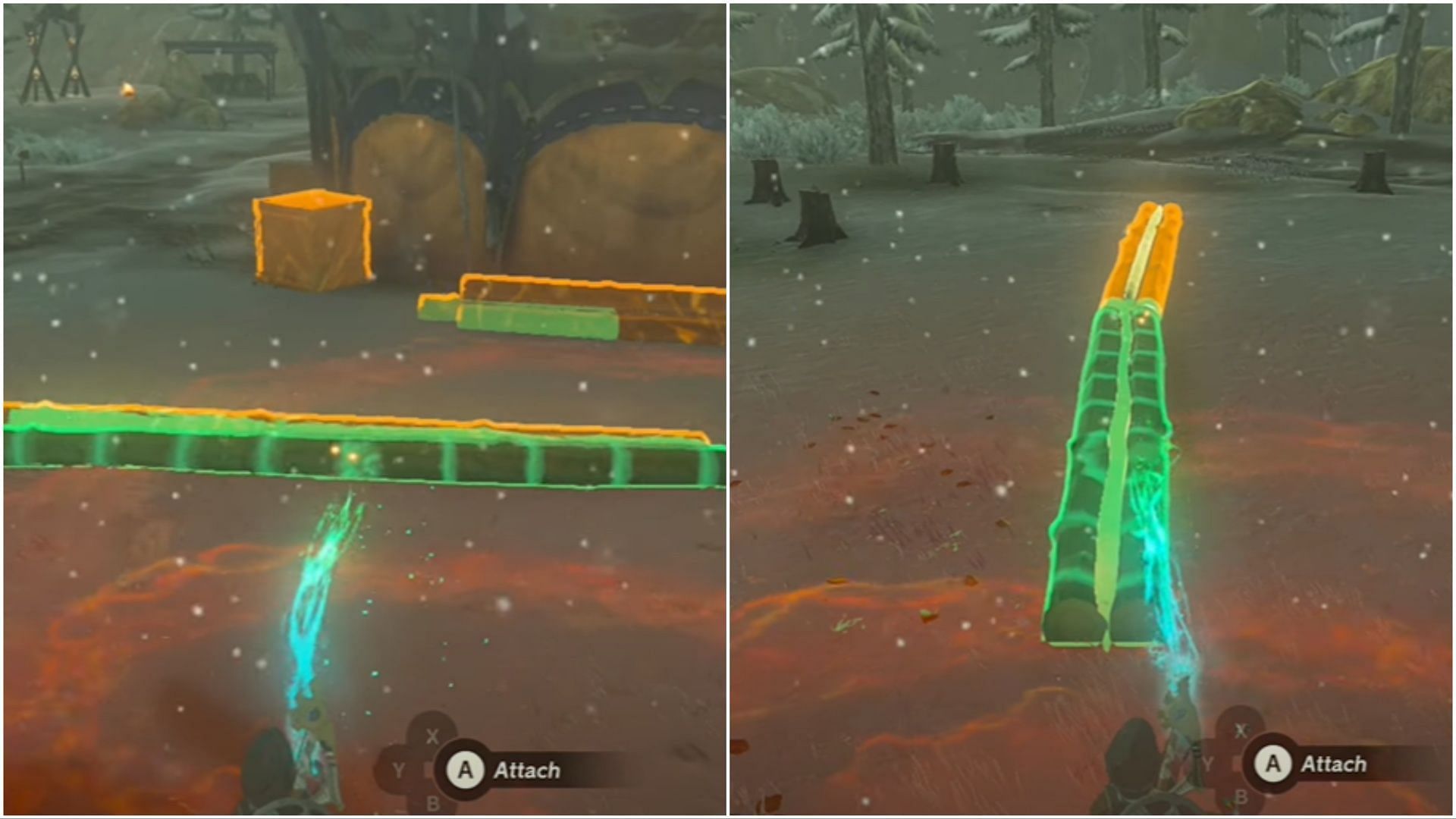 Make sure the logs are long enough to cross the distance (Image via YouTube/ Joe Hammer Gaming)
