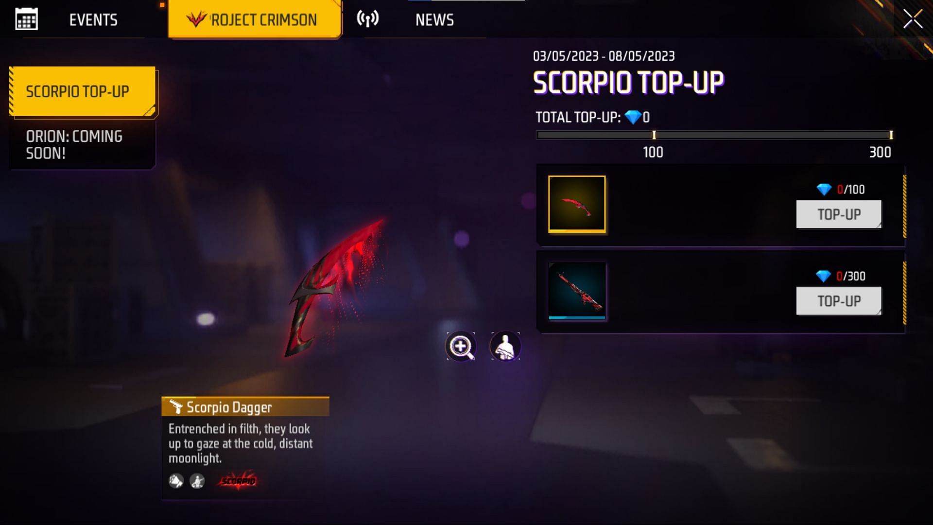 Scorpio टॉप-अप इवेंट (Image via Garena)