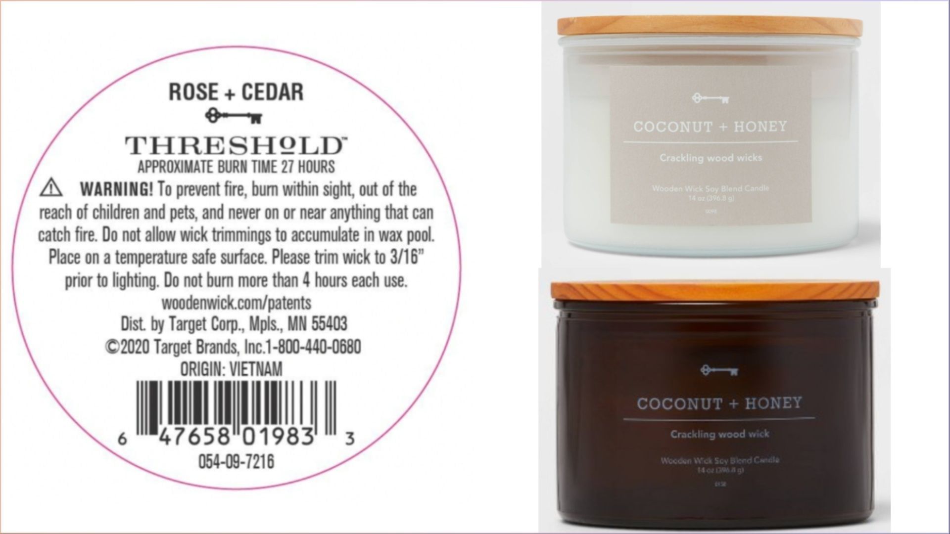 Target Threshold Glass Jar Candles recall Reason, item numbers, and