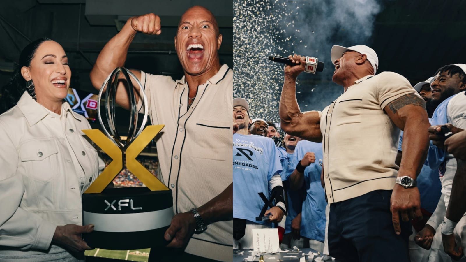 IN PHOTOS: Dwayne Johnson celebrates XFL's championship with Danny