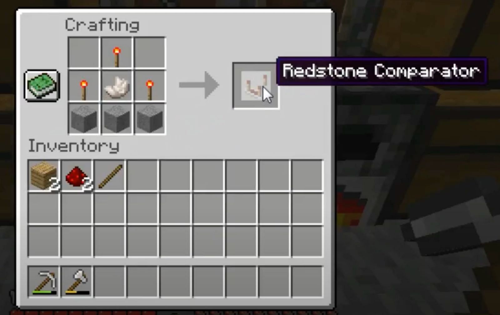 How to Craft a Redstone Comparator in Minecraft?