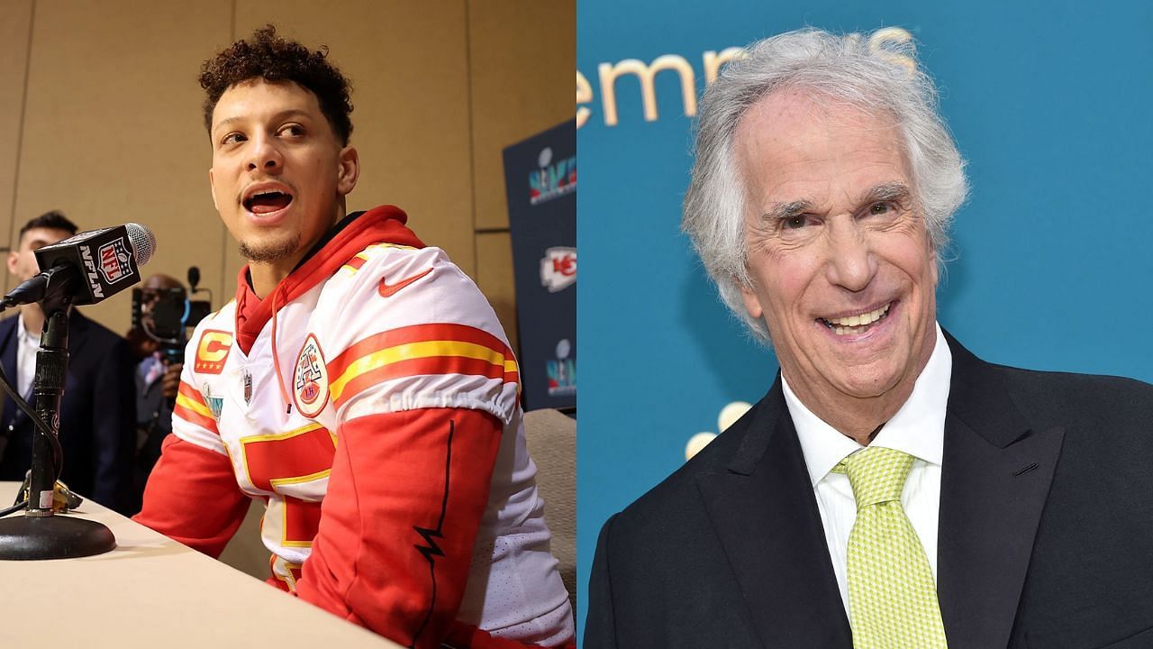 Henry Winkler and Patrick Mahomes have had a surprising friendship since last year - images via Getty