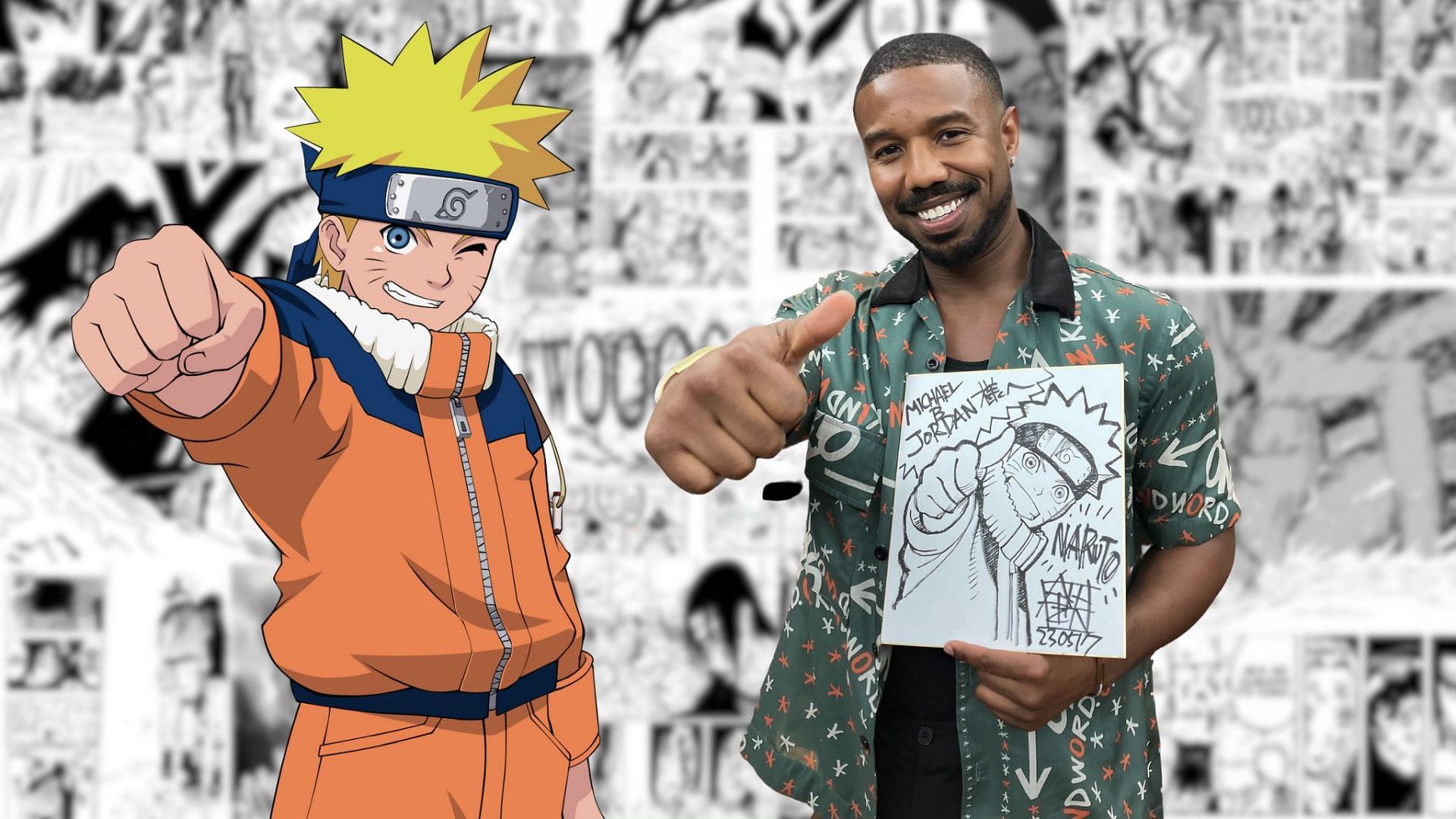 Narutos Character Designer Gifts Michael B Jordan an Illustration  Anime  India