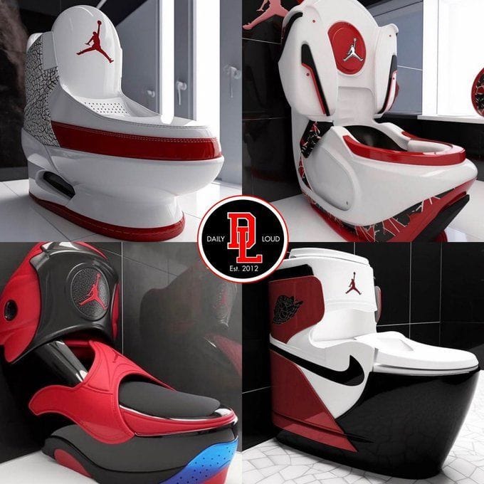 Air Jordan "Shoot your shot" AI image of Air Jordan toilets sends the
