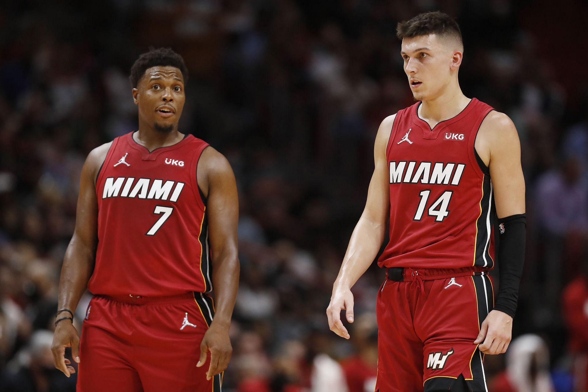 Miami Heat guards Kyle Lowry and Tyler Herro