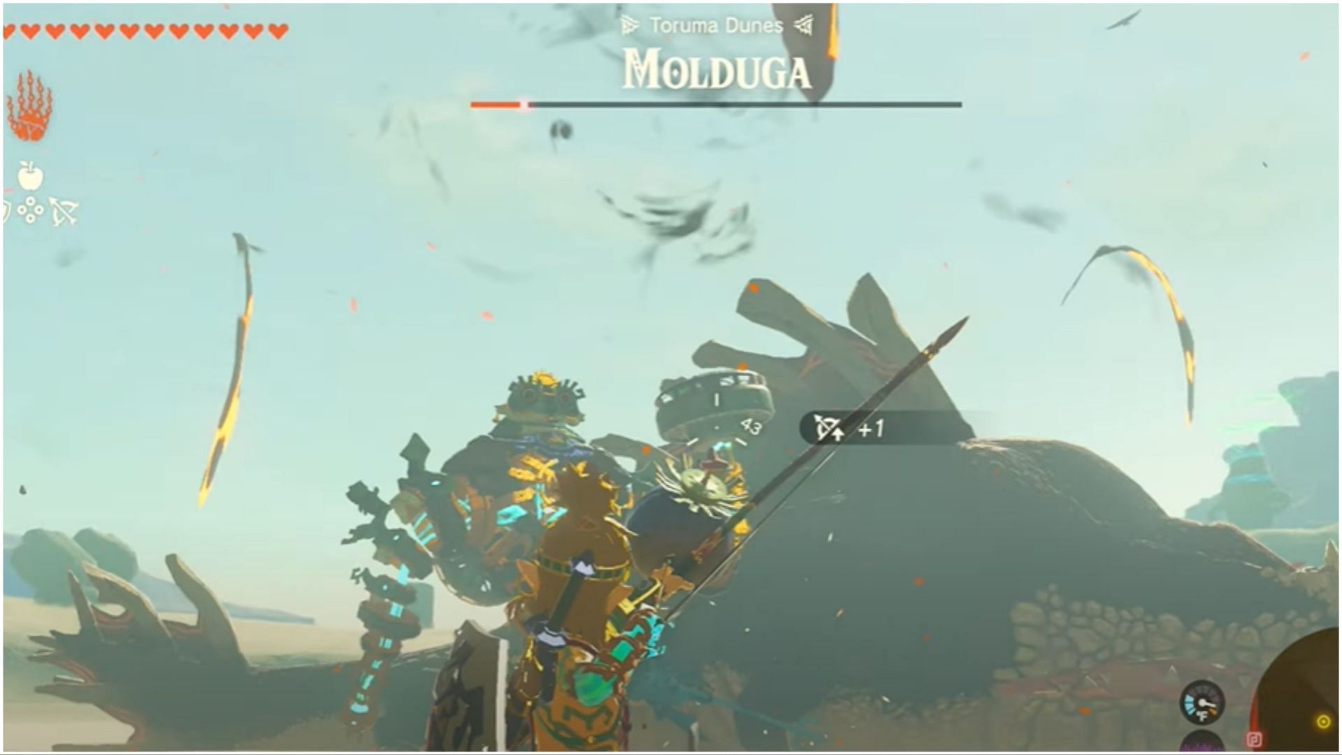 Chuyển động của Molduga làm phức tạp các cuộc tấn công tấn công (Hình ảnh qua The Legend of Zelda Tears of the Kingdom)