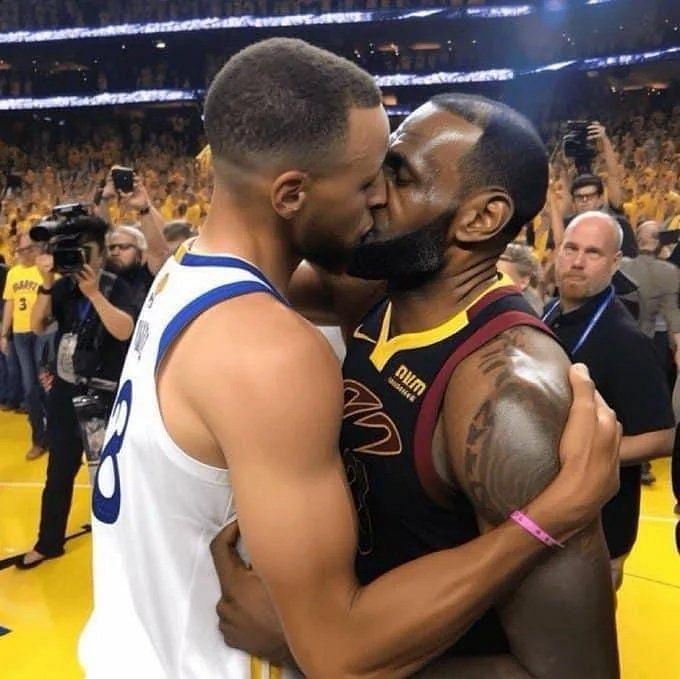 Did Lebron James Kiss Steph Curry Debunking The Rumors Behind Viral Photo Of Two Nba Superstars 