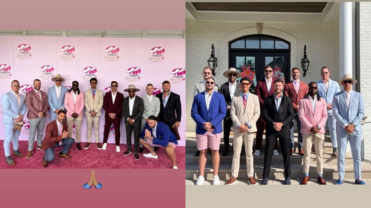 Aaron Rodgers checks in at Kentucky Derby alongside Jets teammates