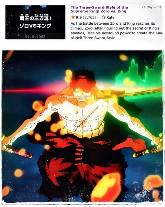 One Piece episode 1062 one of the highestrated episodes in the series' history