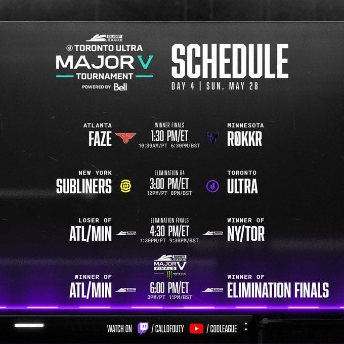 CDL 2023 Major V Tournament weekend Day 3 Lower bracket results