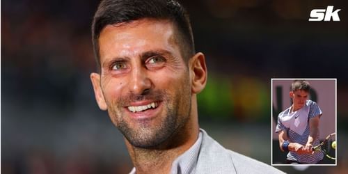 Novak Djokovic congratulates Dino Prizmic on his Roland Garros Junior title
