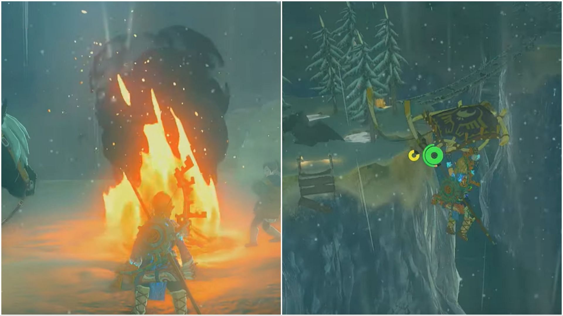 Ném một quả thông Hylian vào lửa (Hình ảnh qua The Legend of Zelda Tears of the Kingdom)
