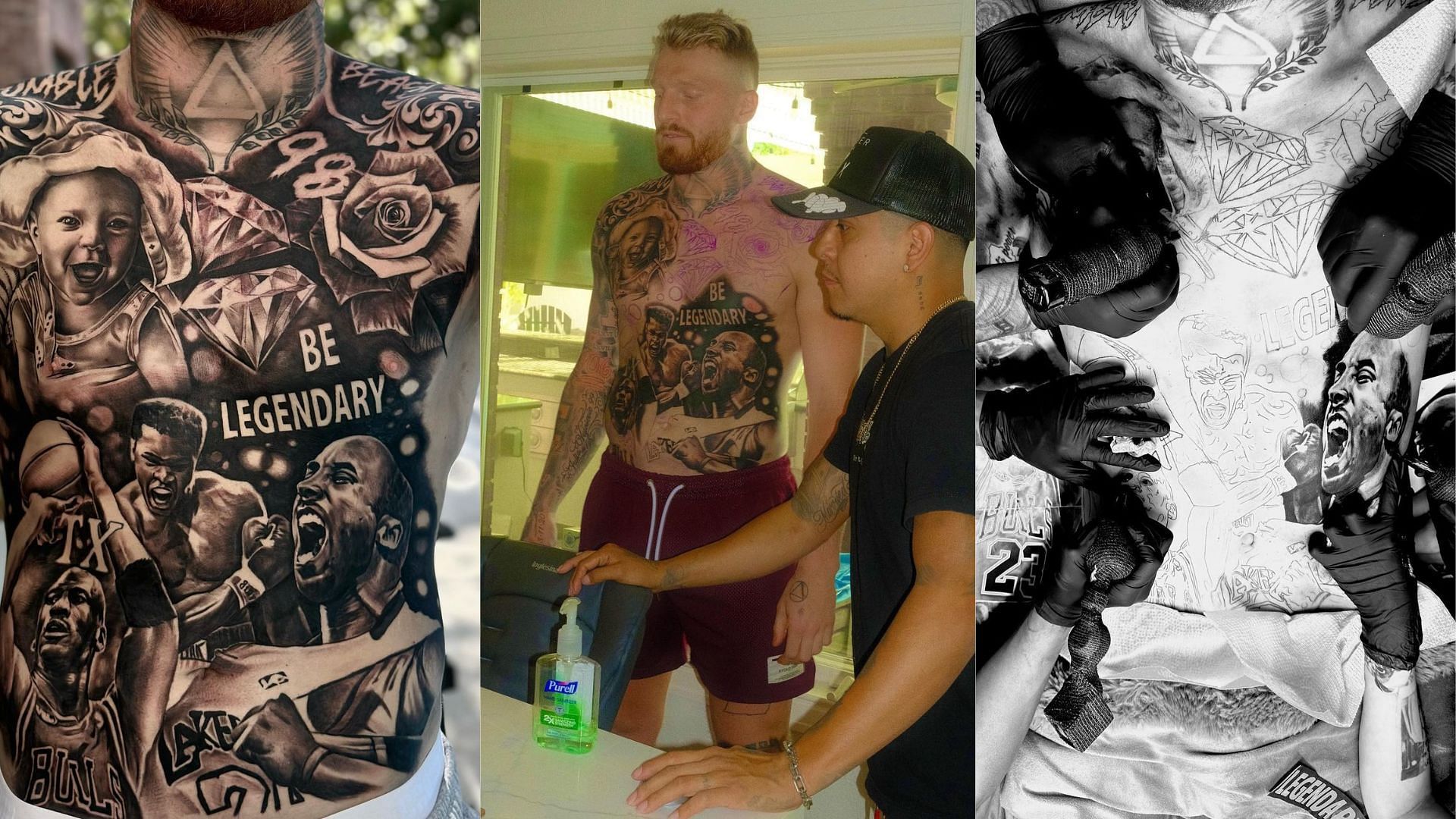 Maxx Crosby gets inked by renowned tattoo artist Andres Ortega (Images via ortega_ink on Instagram)
