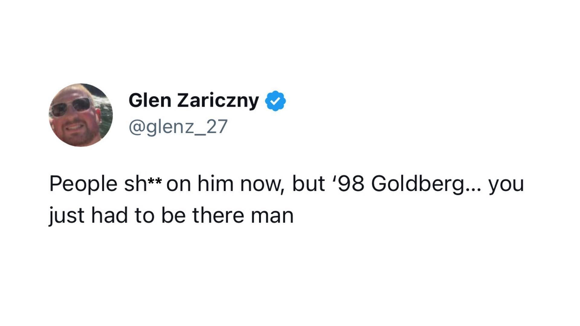 Một người hâm mộ đã chia sẻ rằng Goldberg của thập niên 90 là tuyệt nhất.