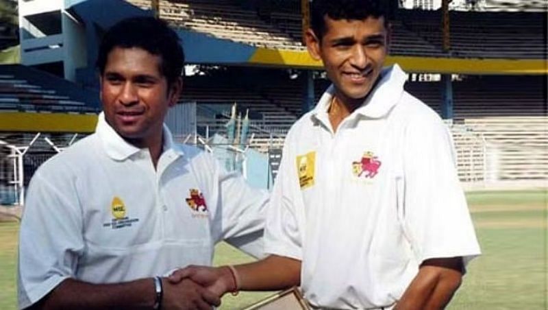 Amol Muzumdar (right) and Sachin Tendulkar