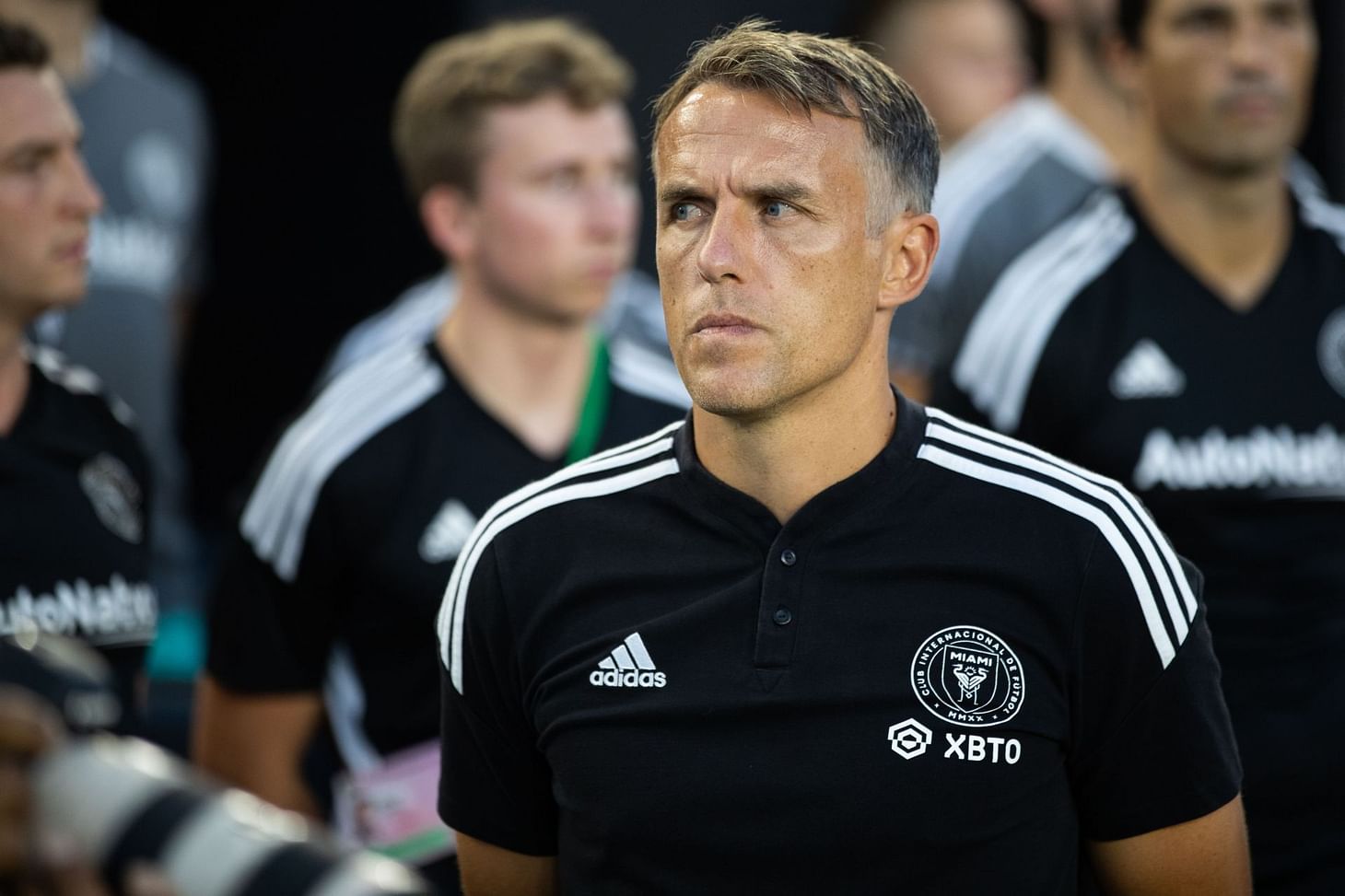 Pelatih Inter Miami, Phil Neville saat memimpin timnya menjalani laga MLS melawan FC Cincinnati.