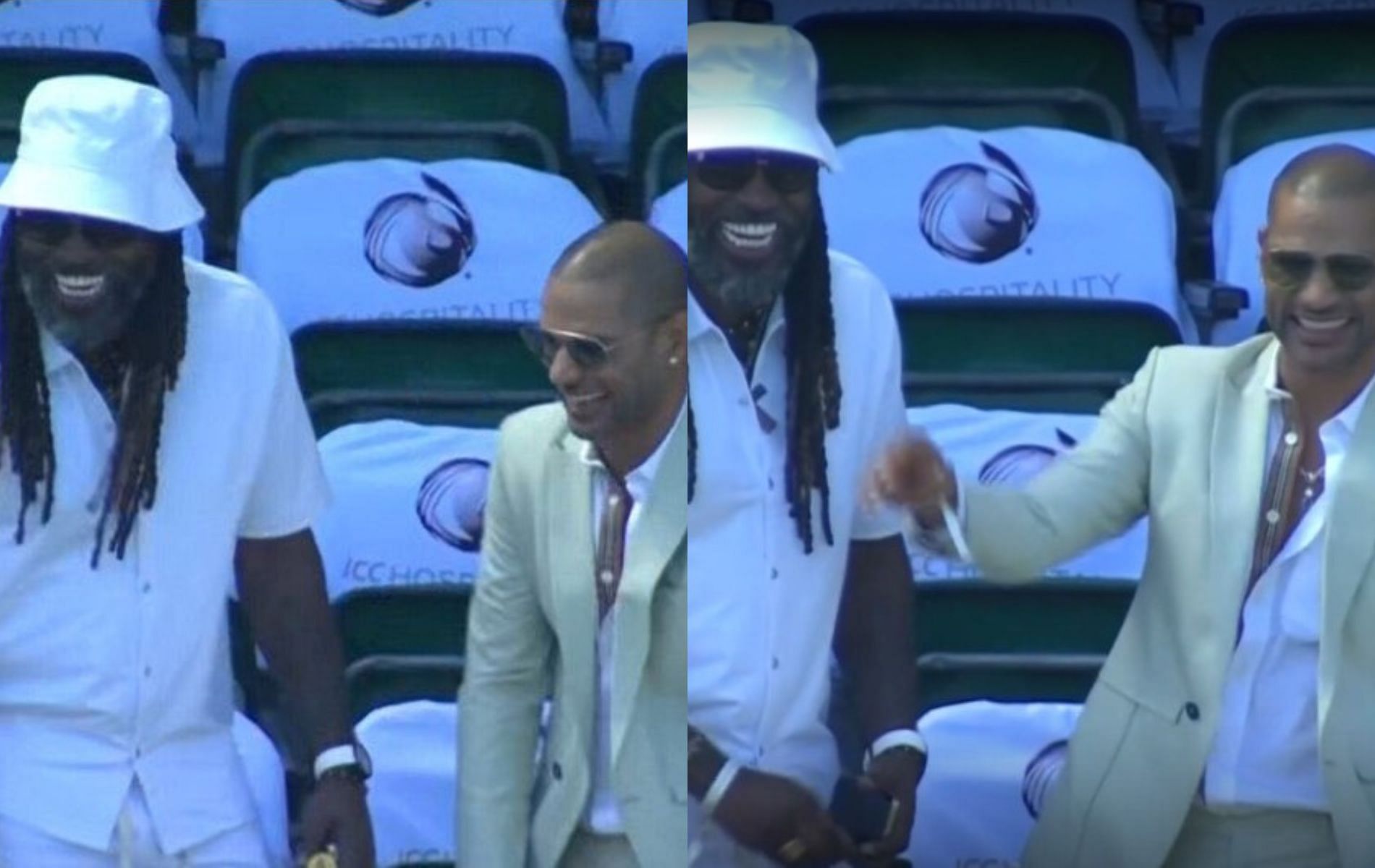 [In Pictures] Shikhar Dhawan and Chris Gayle attend IND vs AUS WTC 2023 final at The Oval